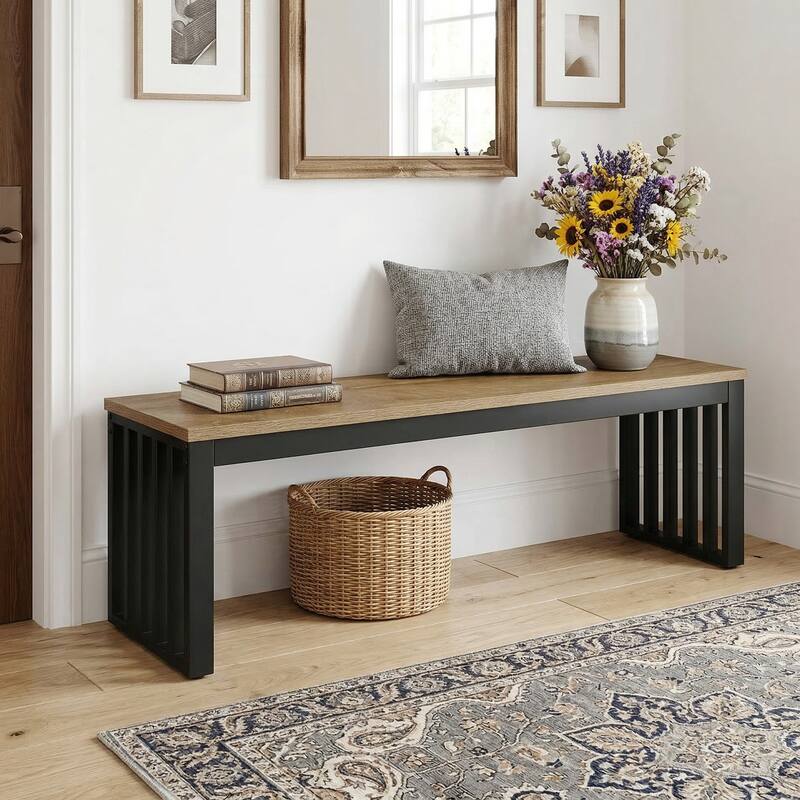 47" Industrial End of Bed Bench