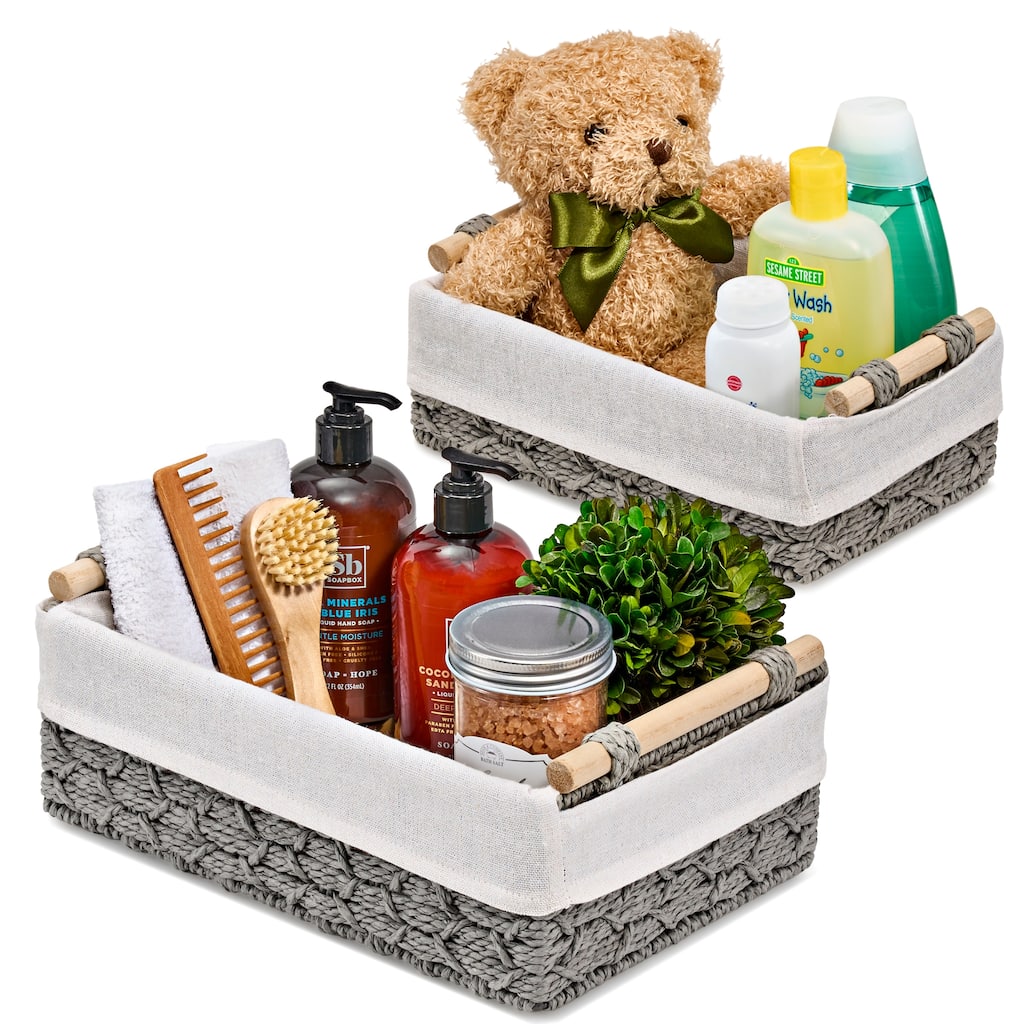 Sorbus Storage Wicker Baskets -Set of 2 - 12 x 8 x 4 in