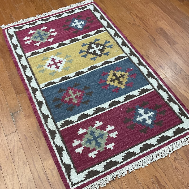 HERAT ORIENTAL Handmade Wool Kilim - 3' x 5'