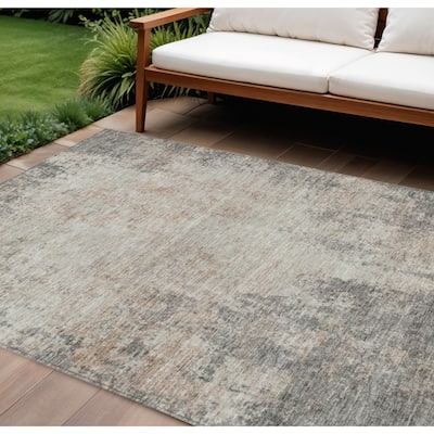 HomeRoots Abstract Transitional Rectangle Outdoor Rug