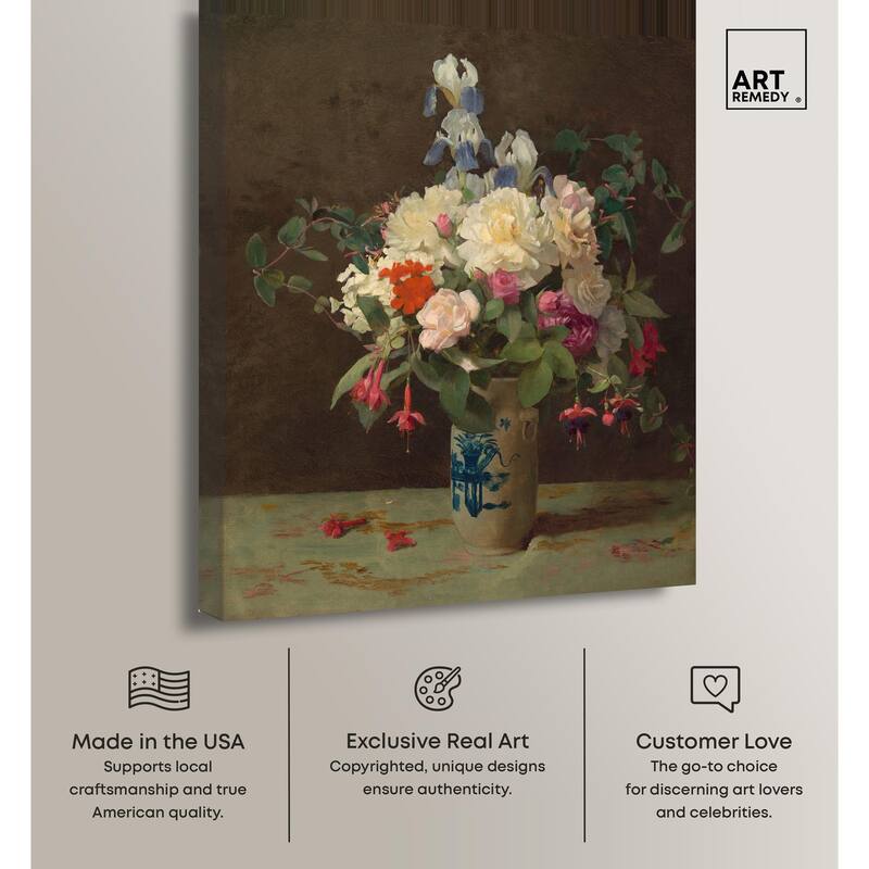 Lambdin Vase of Flowers Canvas by Art Remedy, Gallery Wrapped