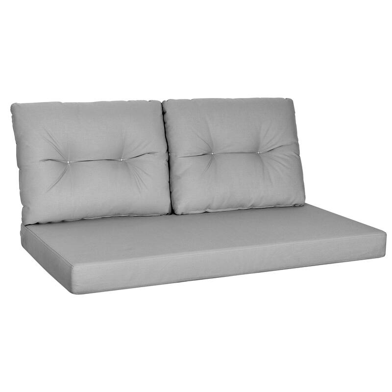 WINSOON 46 x 26 Inch Outdoor Loveseat Cushion Set Waterproof and Resistant - Dark Grey