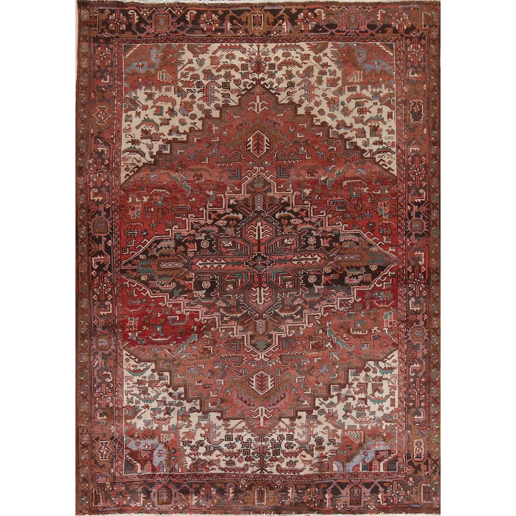 Vegetable Dye Heriz Persian Dining Room Area Rug Wool Hand-knotted - 7'11" x 10'1"