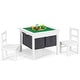 preview thumbnail 10 of 18, Gymax 2-in-1 Kids Activity Table & 2 Chairs Set w/Storage Building - See Details White