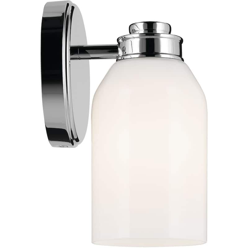 Kichler 55200 Shae 8" Tall Bathroom Sconce with Glossy White Opal