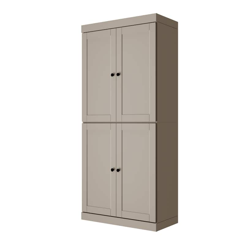 Palace Imports 100% Solid Wood 6-Shelf Bookcase with Shaker Doors and Adjustable Shelves