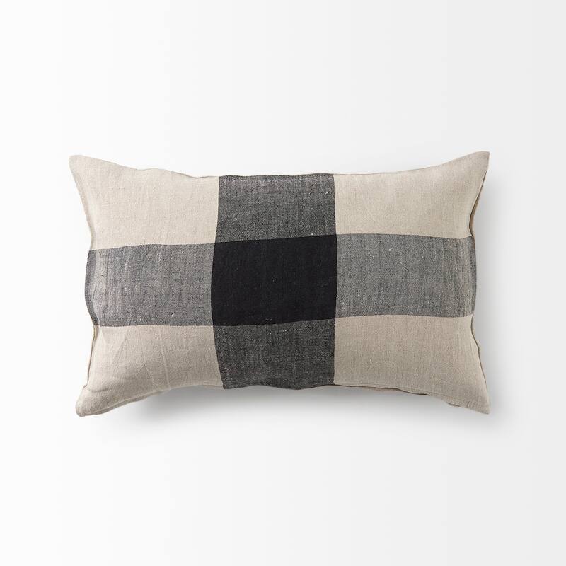 Raquel Beige & Black Plaid Decorative Pillow Cover Bed Bath & Beyond 34241906