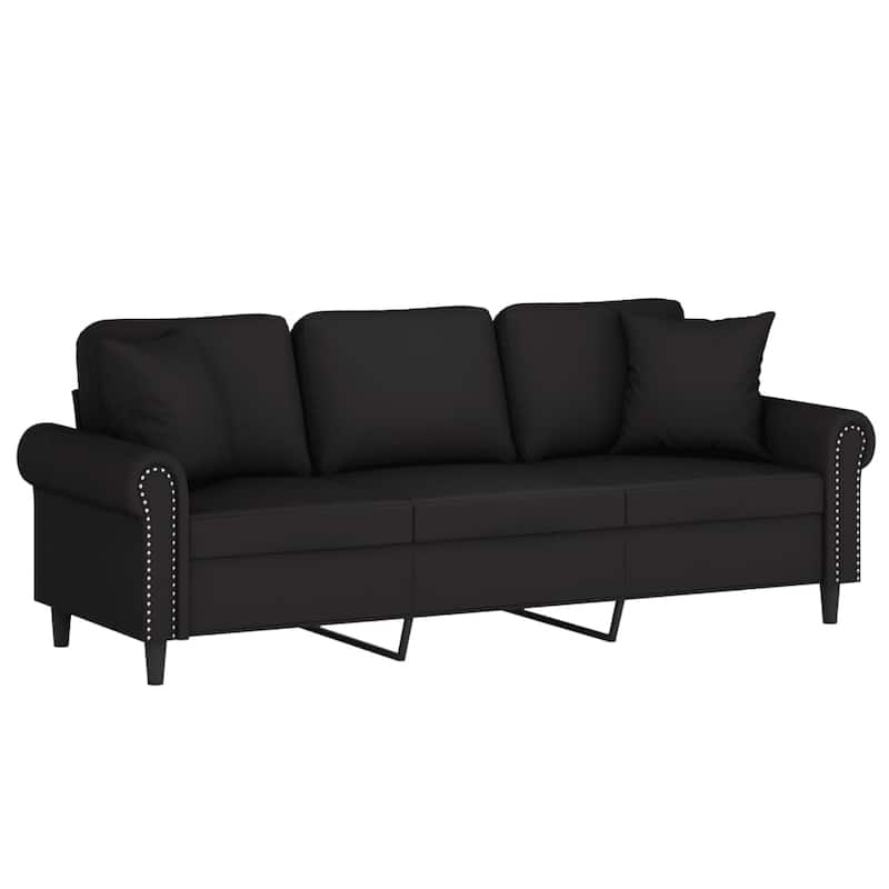 vidaXL 3-seater Sofa Black Velvet 3-Seater Sleek 3-Seater Sofa - 83.5 x 30.3 x 31.5 in.