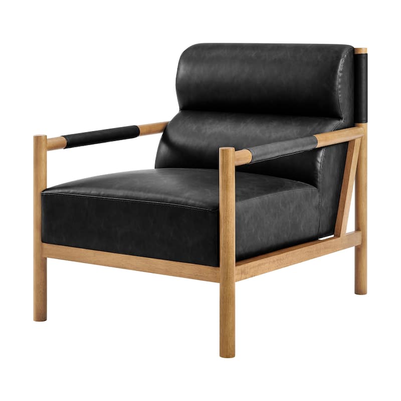 NPD Furniture Olsen Accent Arm Chair - Casa Black / Faux Leather