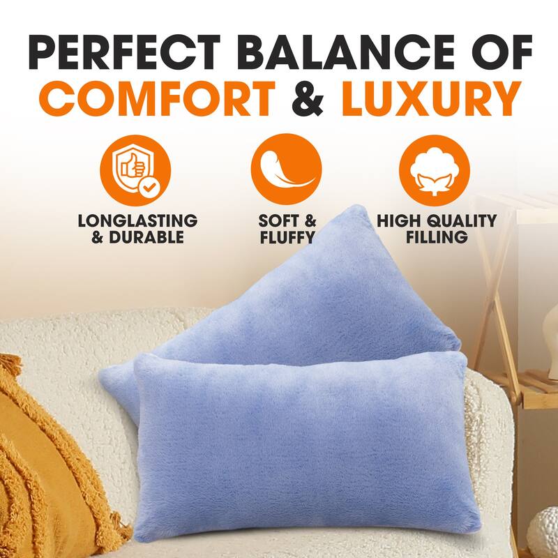 Cheer Collection Set of 2 Ultra Soft and Fluffy Throw Pillow