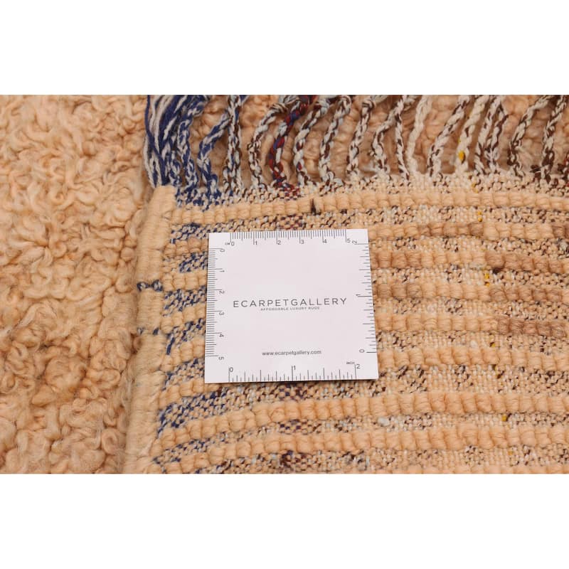 ECARPETGALLERY Hand-knotted Beni Ourain Beige Wool Rug - 4'2 x 5'6