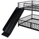 preview thumbnail 36 of 38, Unique Design Full over Full Size Metal Bunk Bed with Slide and Guardrails