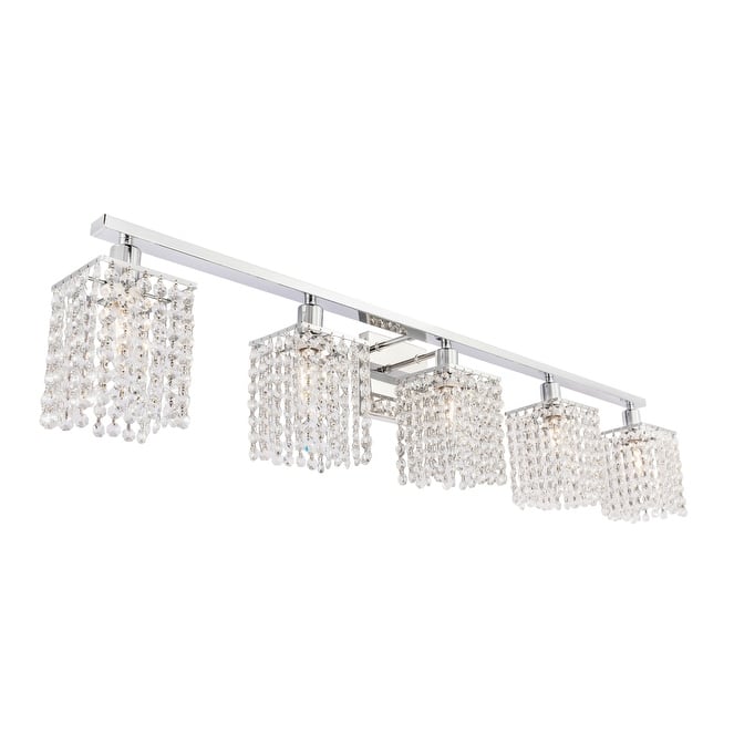 Olivia 5-Light Clear Crystals Wall Sconce