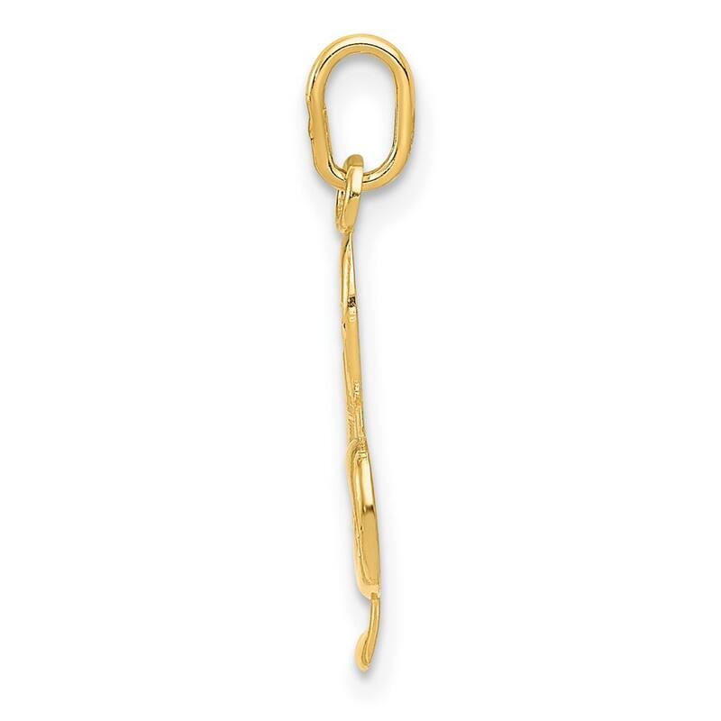 Curata 14k Yellow Gold 18" Polished Music Note Pendant Necklace