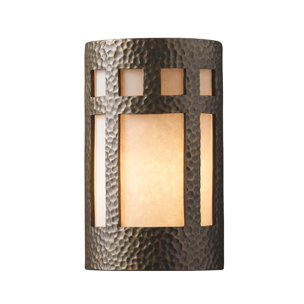 Justice Design Ambiance Brass Small Prairie Window Wall Sconce - Gold