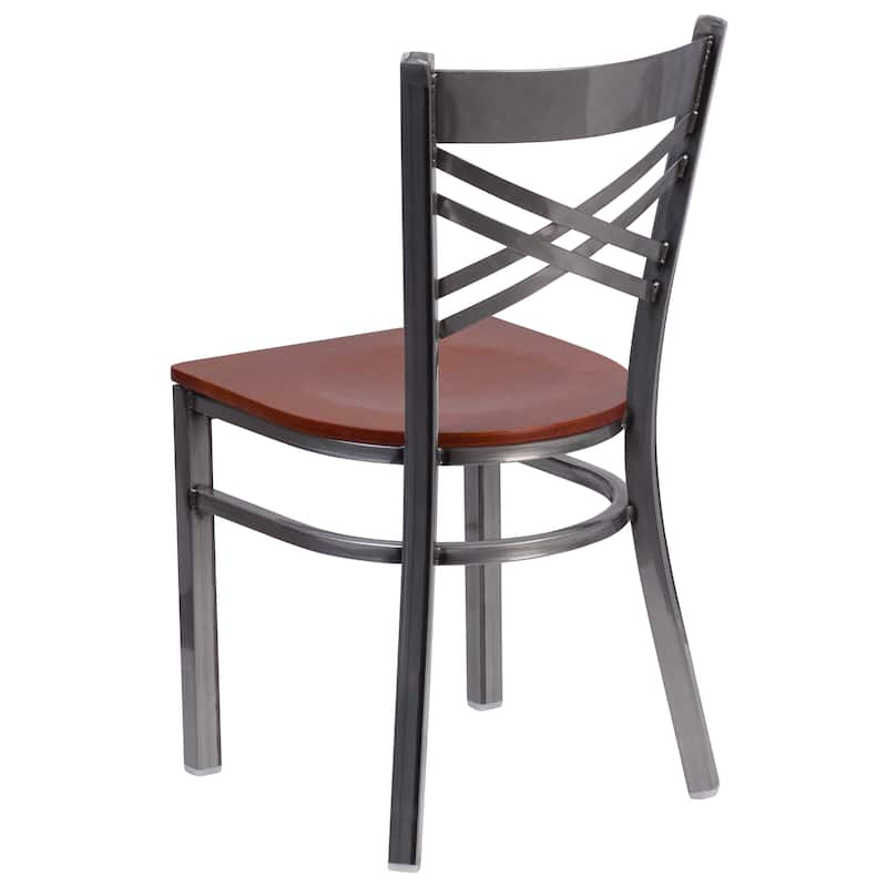 Steel X-back Restaurant Chair - 16.5"W x 17"D x 32.25"H
