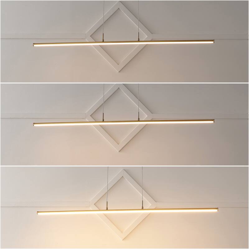 Ali 39.5" Dimmable Adjustable Integrated LED Metal Linear Pendant, by JONATHAN Y
