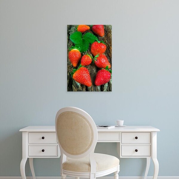 Easy Art Prints Nico Tondini's 'Strawberries On A Tree Bark' Premium Canvas Art