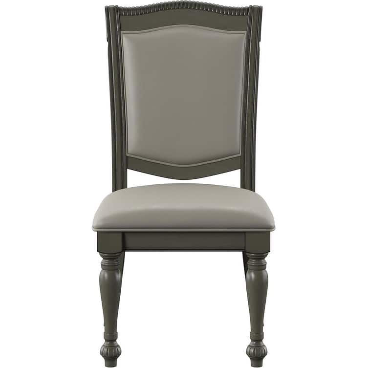 Transitional Gray Finish Padded Seat Side Chairs