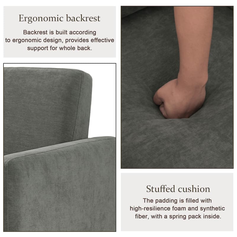 Set of 2 Modern Swivel Accent Armchairs Upholstered Arm Chairs