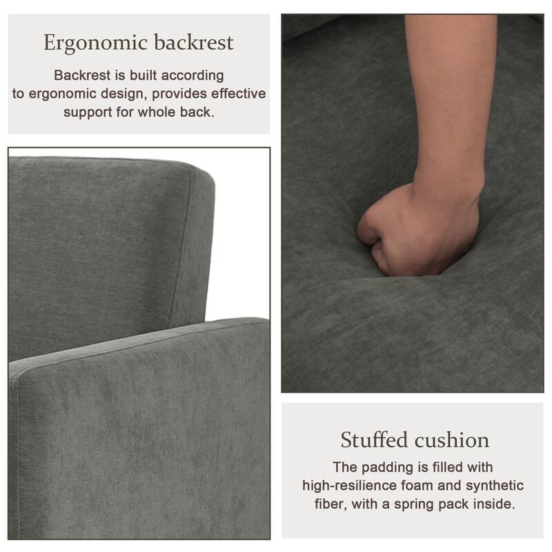 uixe Modern Upholstered Swivel Accent Chair with Pocket Spring Seat