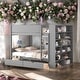 preview thumbnail 17 of 30, Multi-function Full over Full Bunk Bed With 2 Drawers And Multi-layer Cabinet Grey