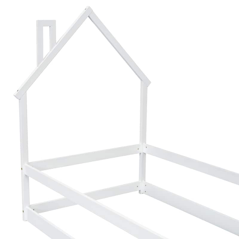 House-Shaped Headboard Floor Bed Platform Bed Kids Bed,Twin Size