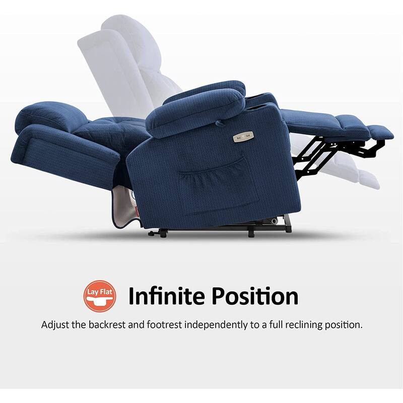 MCombo Lay Flat Lift Recliner with Power Headrest for Small Elderly People, Infinite Position Lift Chair, Fabric 7660
