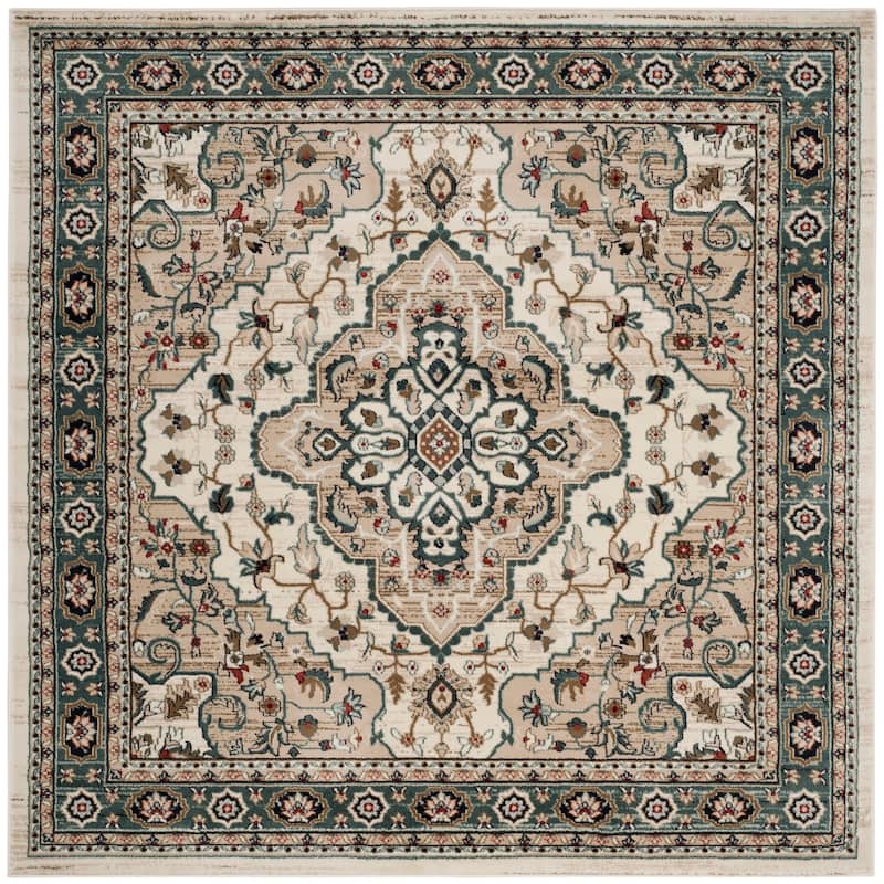 SAFAVIEH Lyndhurst Ledja Traditional Oriental Rug - 7' Square - Cream/Beige - Square