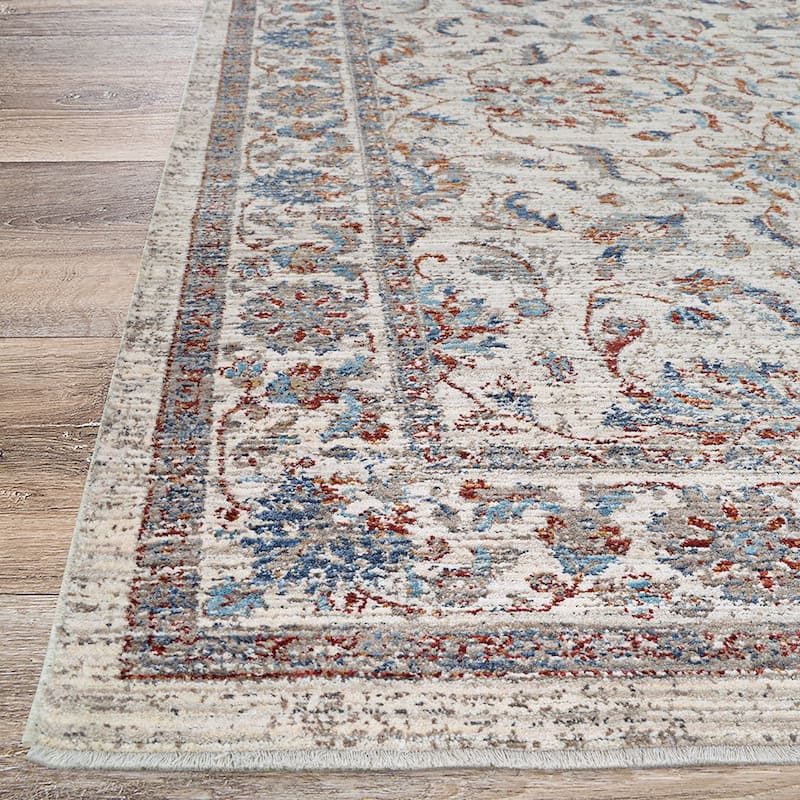 Dream Decor Rugs Remnier Floral Trabriz Antique Cream Fringed Area Rug