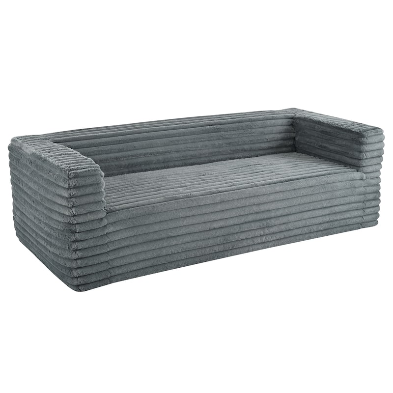89-Inch Corduroy Sofa - Comfortable 3-Seater Couch for Living Room or Guest Room