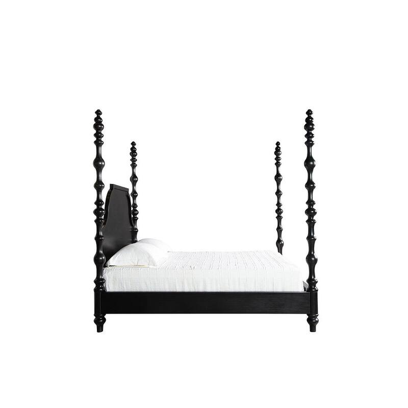 Furniture Classics Paul Black Mahogany Four Poster King Bed Turned Legs