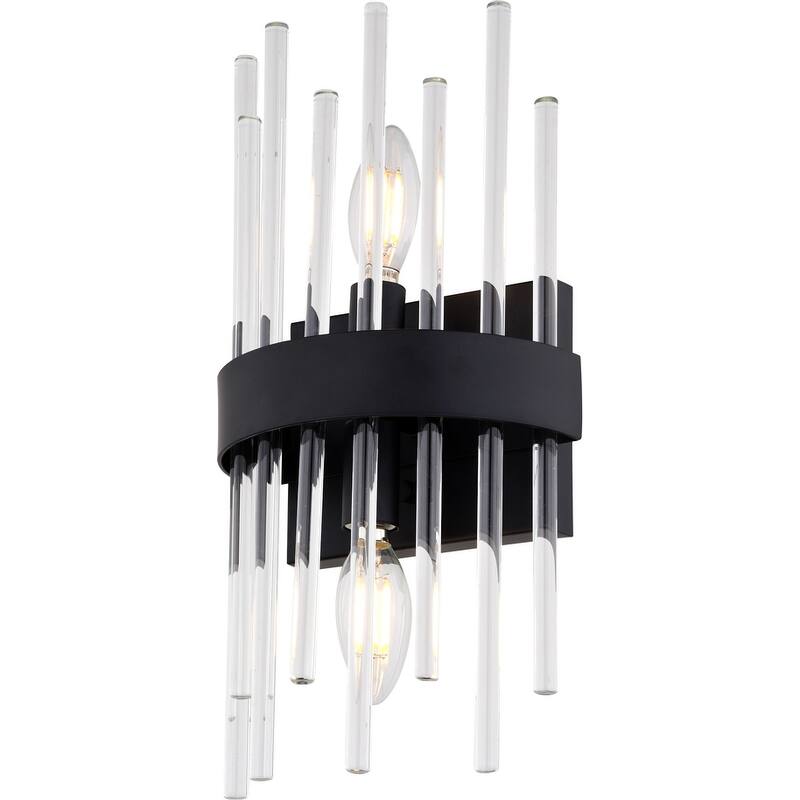 Vaxcel Lighting W0537 Delevan 2 Light 14" Tall Wall Sconce - Matte Black