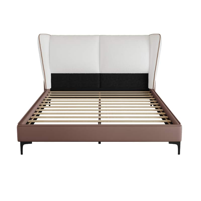 Christopher Knight Home - Nimbus Modern Upholstered Platform Bed with Wingback Headboard