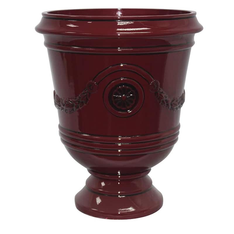 Southern Patio Porter Resin Urn Planter - Oxblood