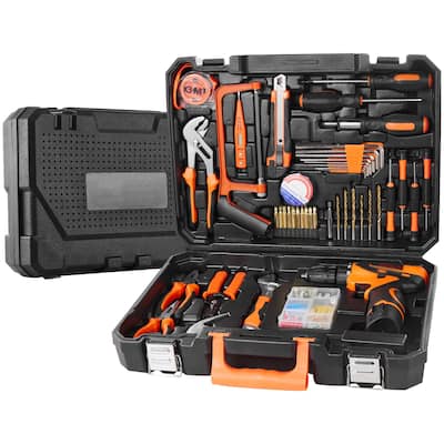 146 Piece Portable General Steel Household Hand Tool Set with Comfortable Grip - 17.13 x 12.60 x 4.53 inch
