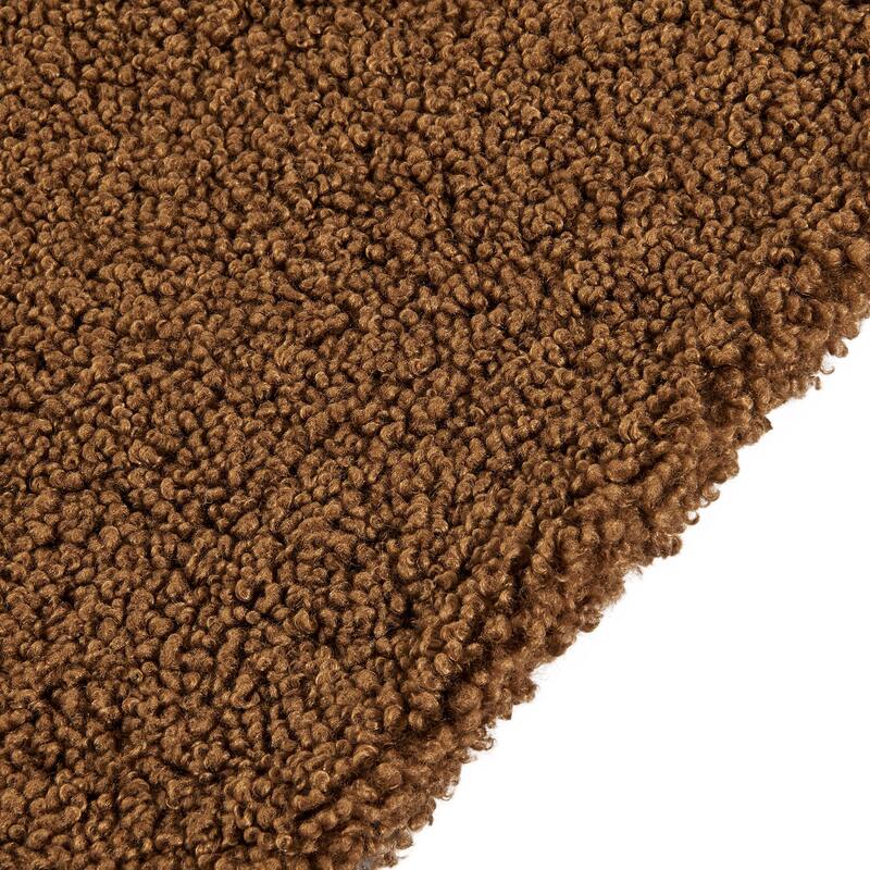 HiEnd Accents Teddy Textured Boucle Decorative Euro Pillow with Down Insert, 27" x 27"