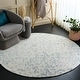 preview thumbnail 3 of 9, SAFAVIEH Handmade Ebony Kelly Contemporary Wool Rug 6' Round - Ivory/Blue