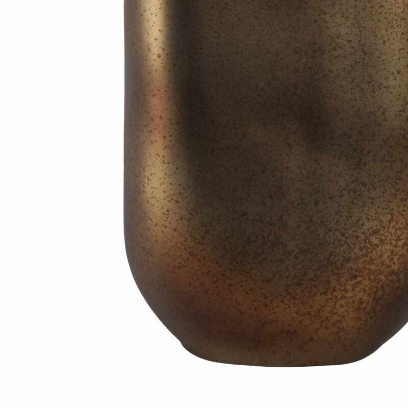 Glass Vase with Aluminum Swirl Top Accent Modern Artistic Design