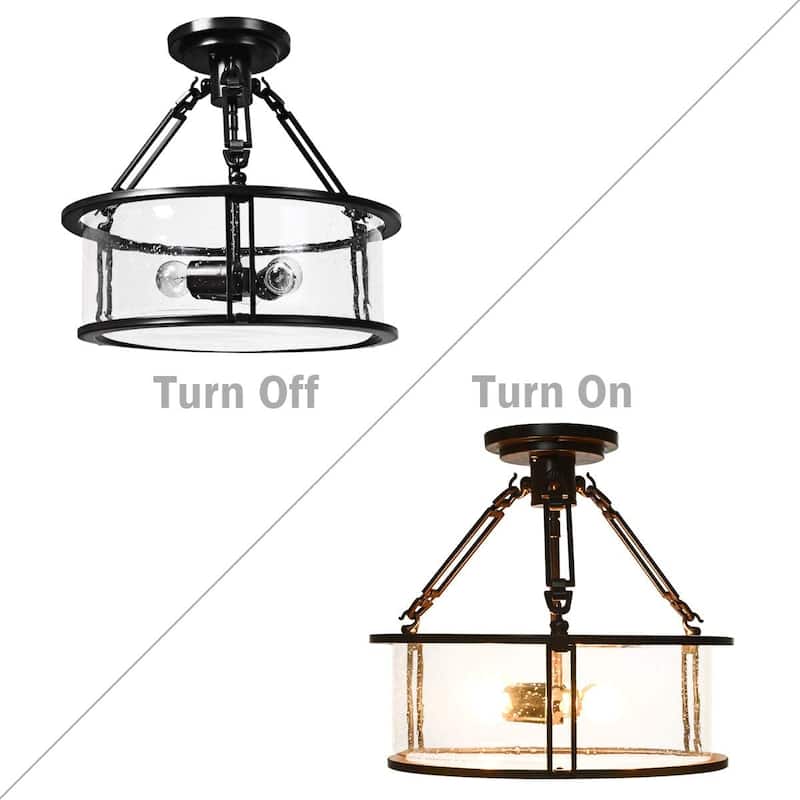 3 light close to ceiling light with glass shade semi flush mount ceiling lamp industrial hanging ceiling lighting
