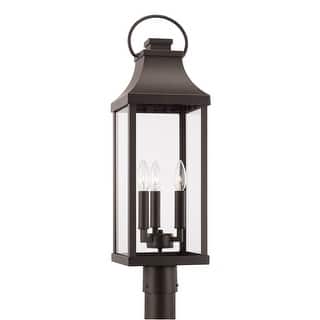 3-light Outdoor Post-Lantern w/ Clear Glass