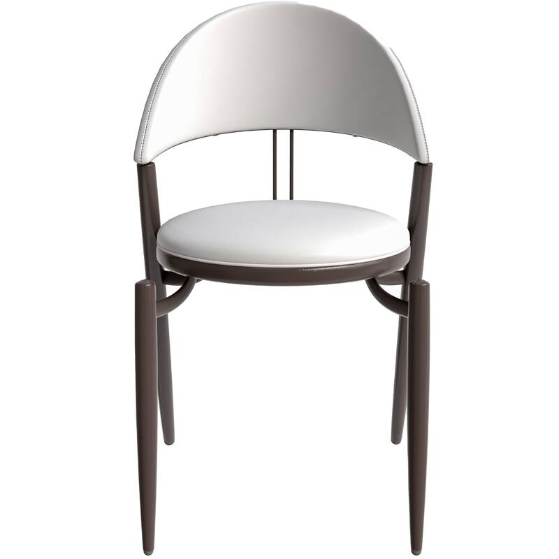 Venice Upholstered Leather Dining Chair Open Back Accent Side Chair with Iron Legs