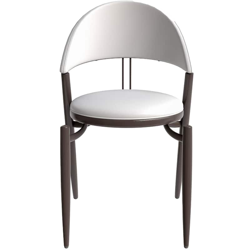 Venice Upholstered Leather Dining Chair (Set of 4) Open Back Accent Side Chair with Iron Legs