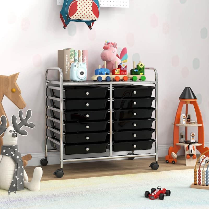 Costway 12 Drawers Rolling Cart Storage Scrapbook Paper Studio - See Details