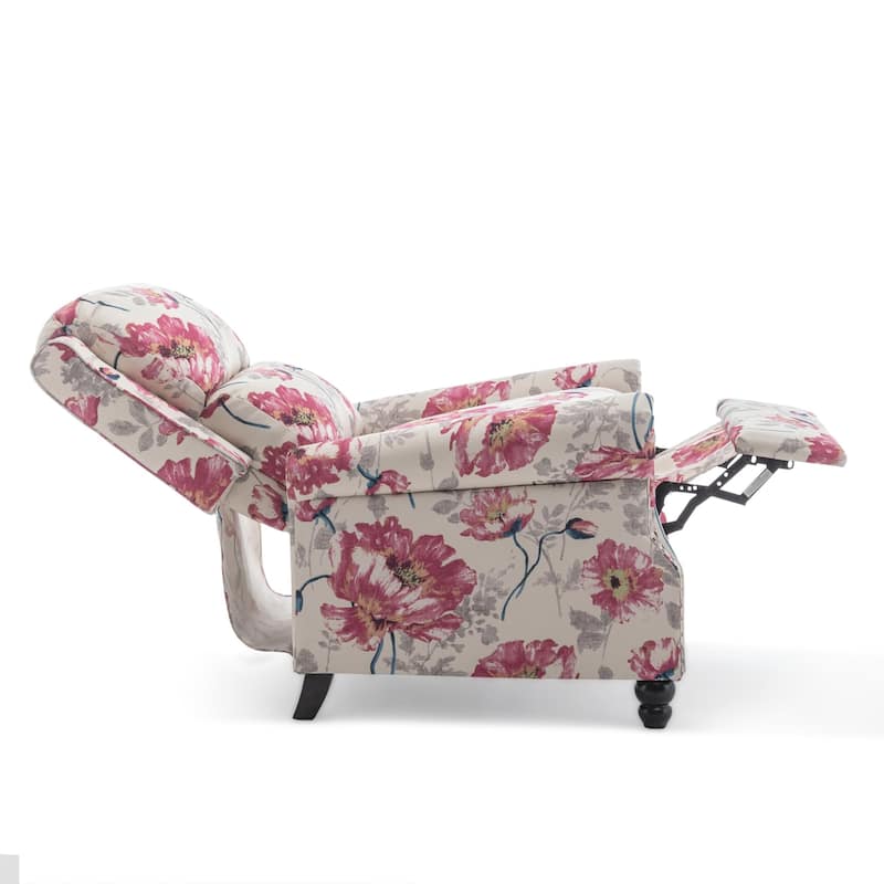 Nail-head Padded Seat Pushback Recliner Chair