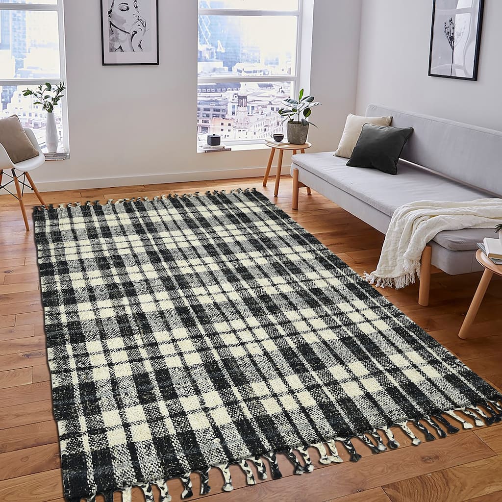 Carbon Loft Whishaw Charcoal Jute Handspun Plaid Area Rug