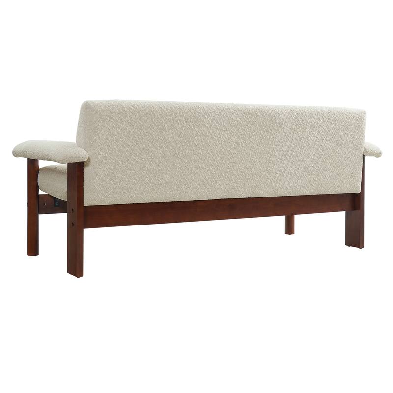 Roomfitters Modern Berber Fleece Loveseat Sofa with Armrest Pillows, 2-Seater Couch