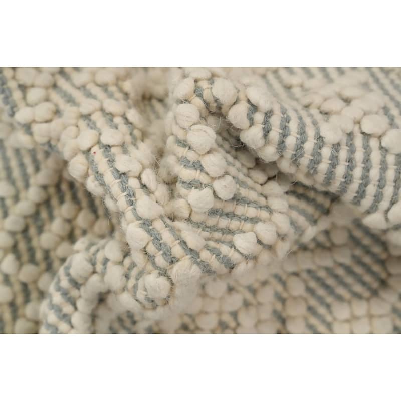 Hand Knotted Oriental 100% Wool Carpet Modern Geometric Beige & Ivories Modern Gotti Design Area Rug - 3' 11'' X 2' 2''