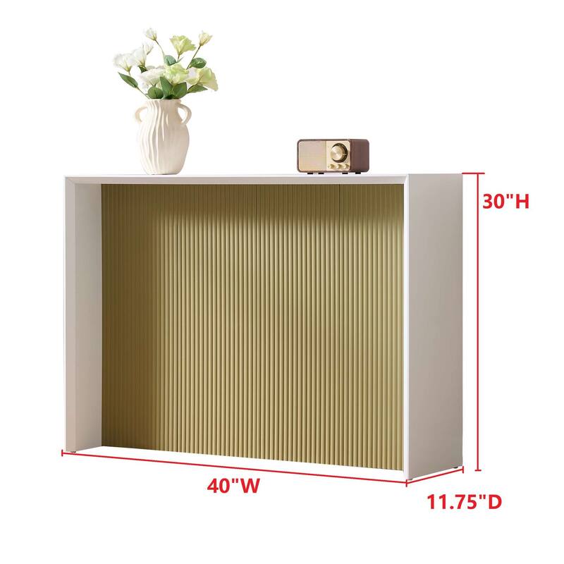 Lira Contemporary Wood Ripple Front Console Table