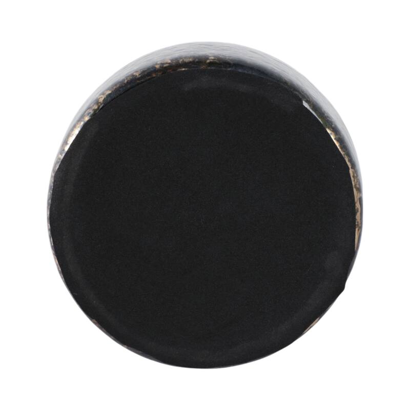 Glass Decorative Vase Metal Brass Accents with Sculptural Topper